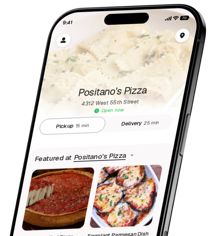 Positano's Pizza app preview
