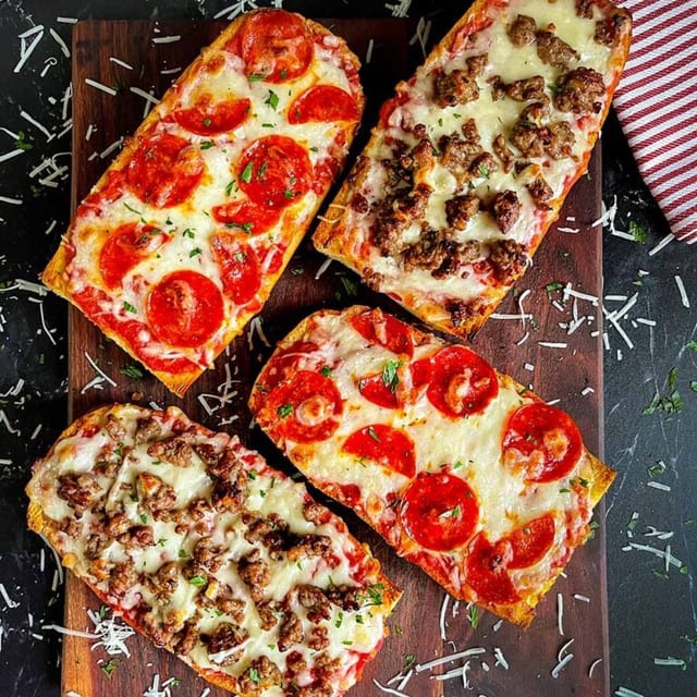 Pizza Bread with Sausage.