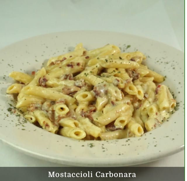 Mostaccioli Carbonara.